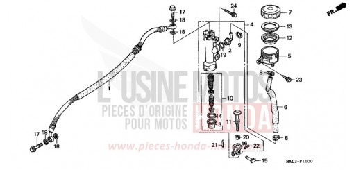 MAITRE-CYLINDRE FREIN AR. CYLINDRE CBR600FV de 1997